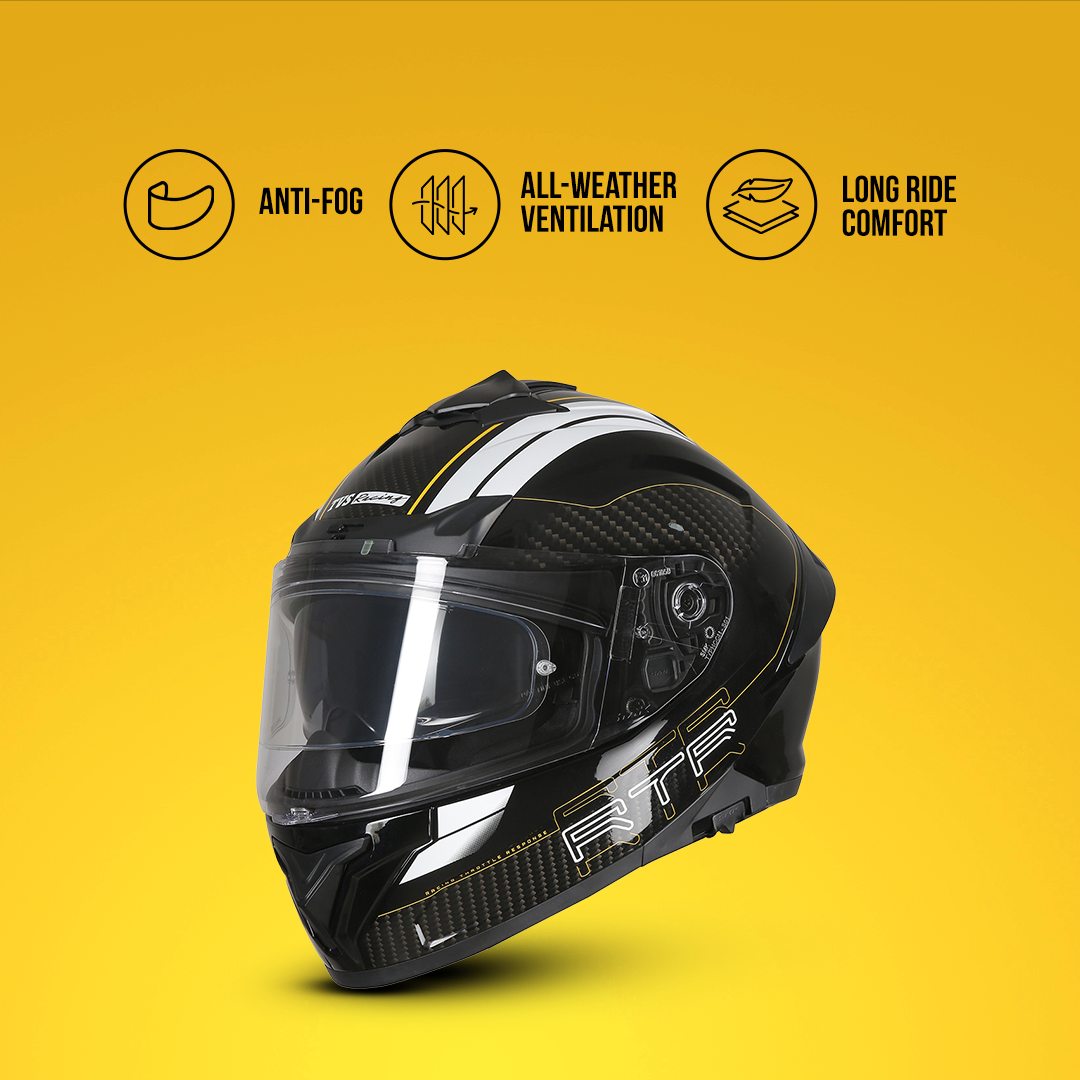 TVS Racing Hurricane Helmet Full-Face, Aerodynamic Design